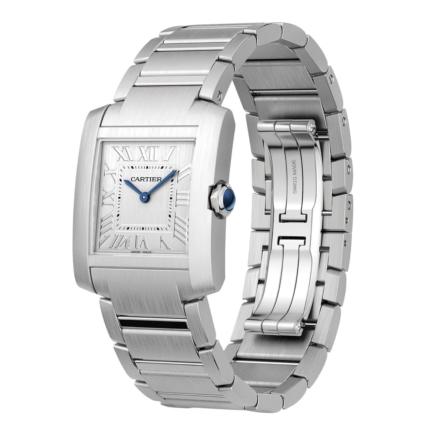 Unworn Tank Francaise, Medium Stainless Steel, 32mm x 27mm, Ref# WSTA0074, box and papers — image 4
