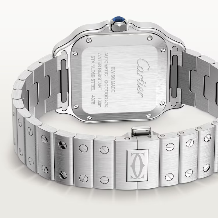 Unworn Santos, Stainless Steel, 41.9mm x 35.1mm, Ref# WSSA0061, box and papers — image 6
