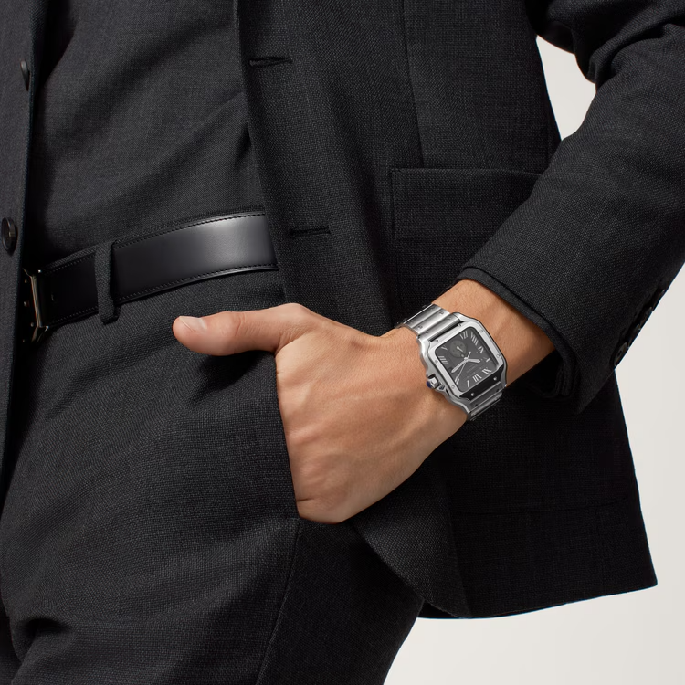 Unworn Santos Dual Time, Stainless Steel, 40.2mm, Ref# WSSA0076, box and papers — image 7