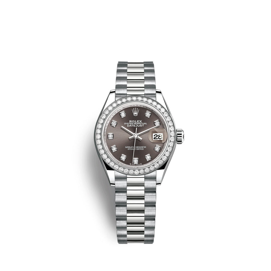 Lady-Datejust 28mm, 18k White Gold, Ref# 279139rbr-0011