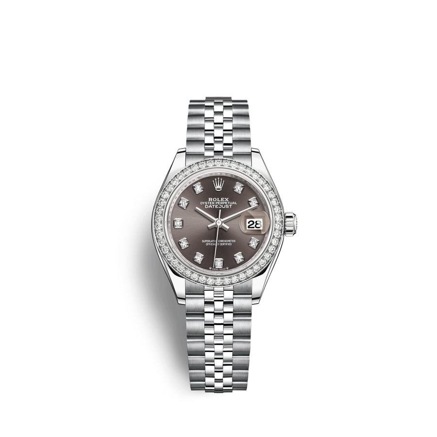 Lady-Datejust 28, Oystersteel and 18k White Gold, Ref# 279384RBR-0017