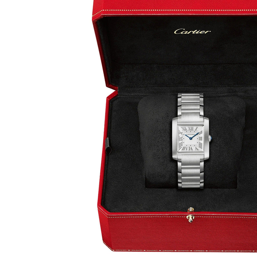 Unworn Tank Francaise, Medium Stainless Steel, 32mm x 27mm, Ref# WSTA0074, box and papers — image 10