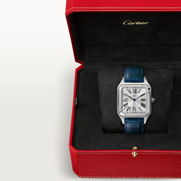 Unworn Santos Dumont, Stainless Steel, 43.5mm x 31.4mm, Ref# WSSA0022, box and papers — image 9