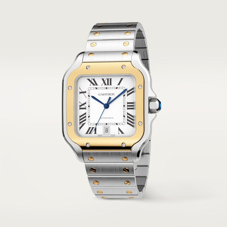 Unworn Santos, Stainless Steel and 18k Yellow Gold, 39.8mm, Ref# W2SA0009, box and papers — image 3