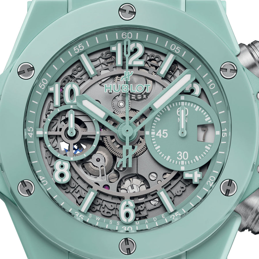 Unworn Big Bang Unico Mint Green Ceramic 42, 441.GS.5221.RX, box and papers — image 3