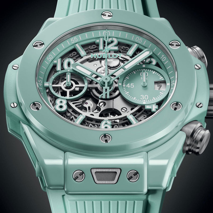 Unworn Big Bang Unico Mint Green Ceramic 42, 441.GS.5221.RX, box and papers — image 4