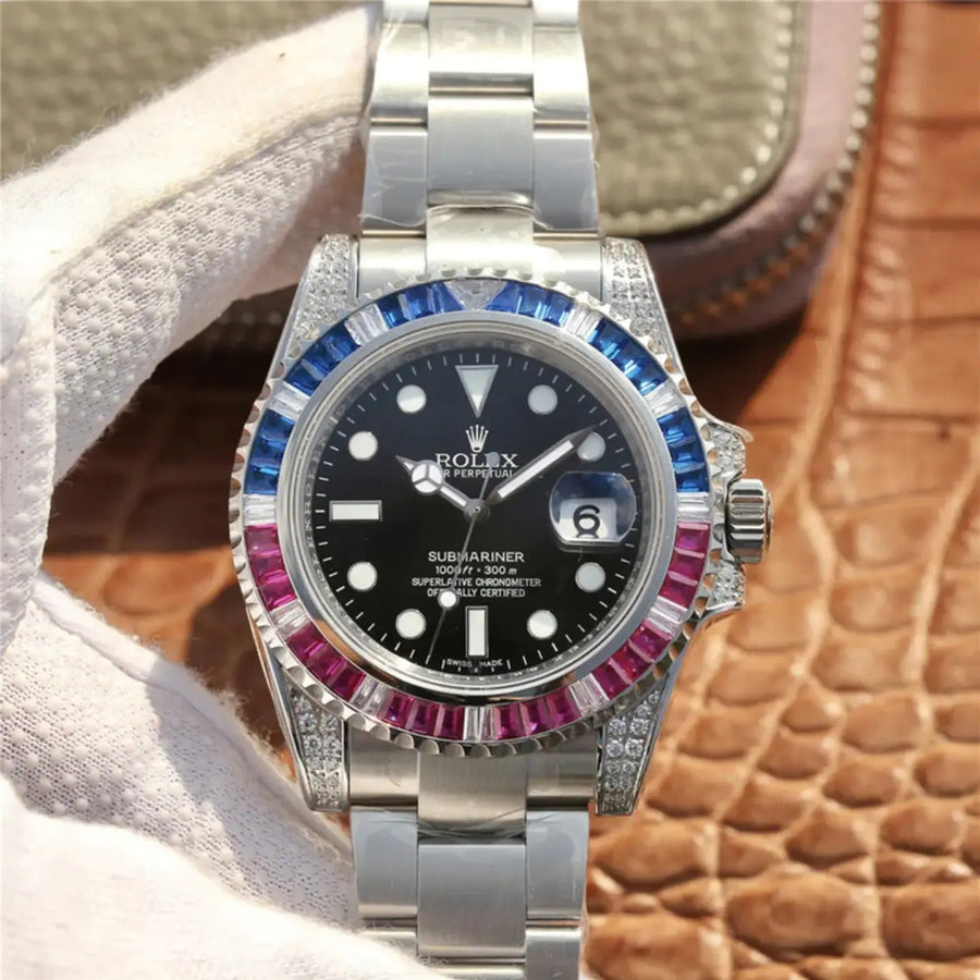 Submariner Silver Blue/Red Diamond, 40mm — image 2