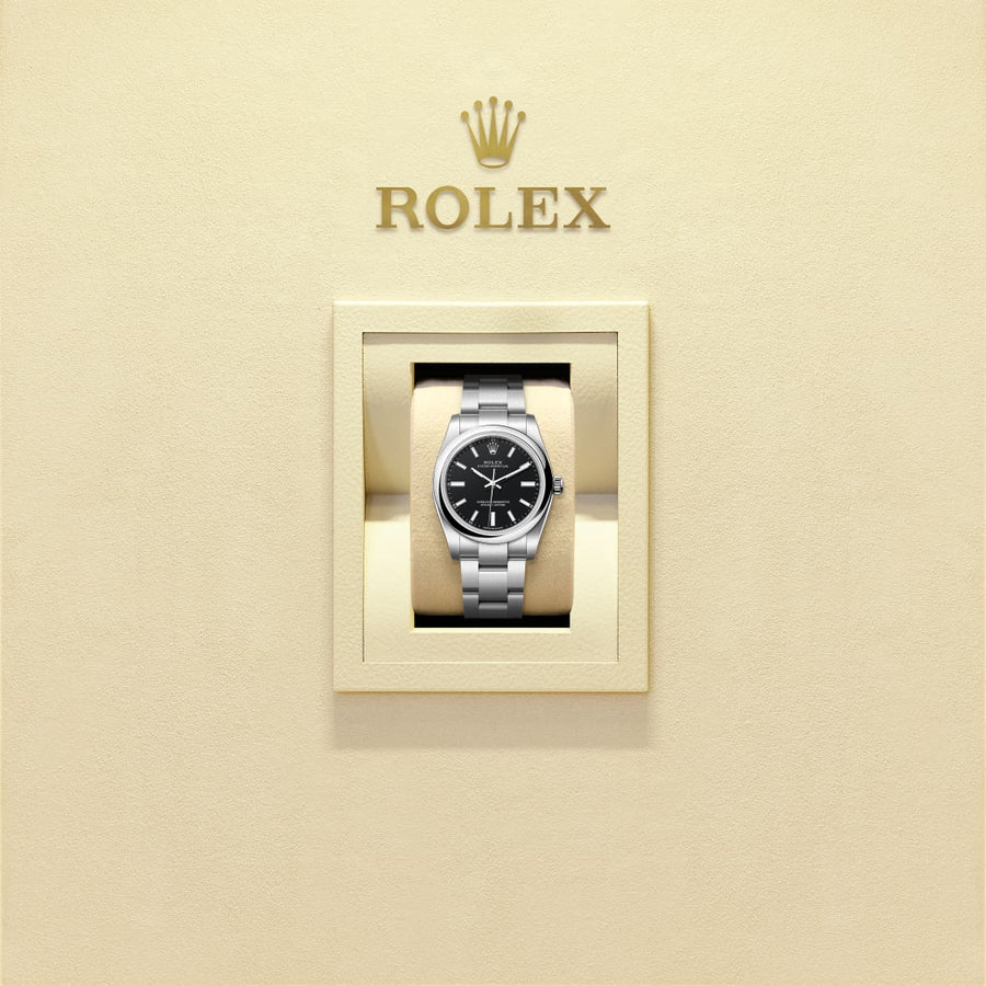 Unworn 2025, Oyster Perpetual, Oystersteel, 34mm, Black dial, Domed Oyster, Ref# 124200-0010, box and papers — image 4