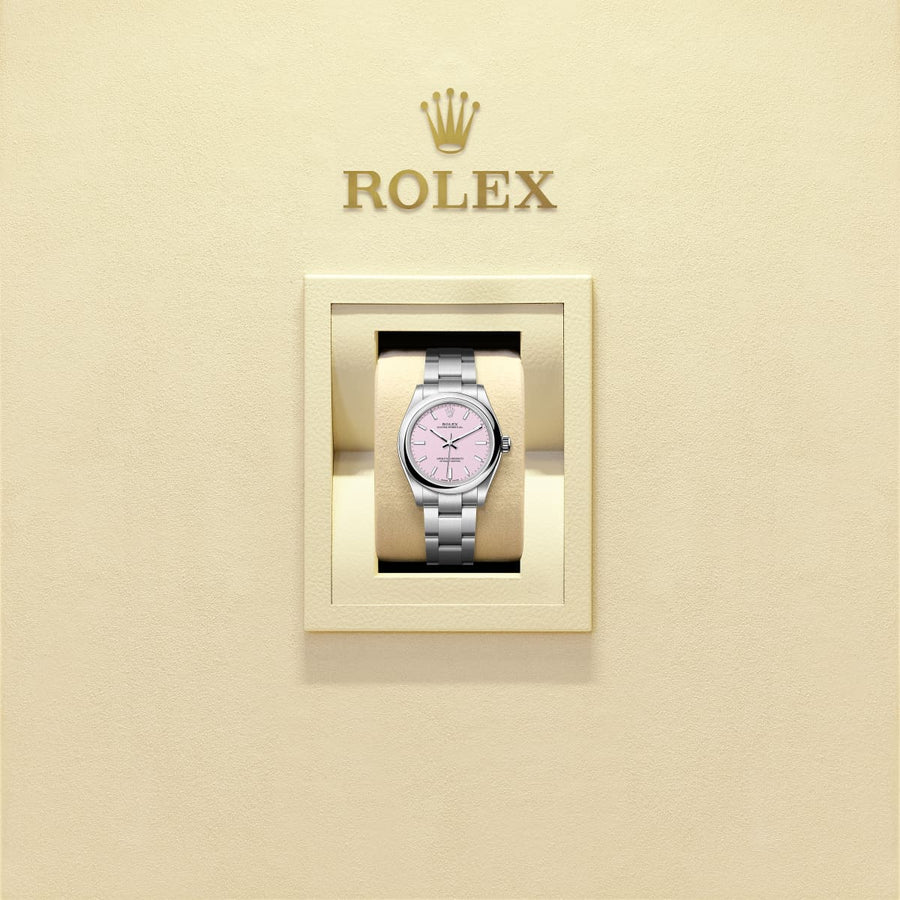 Unworn 2025, Oyster Perpetual, Oystersteel, 31mm, Candy pink dial, Domed Oyster, Ref# 277200-0009, box and papers — image 4