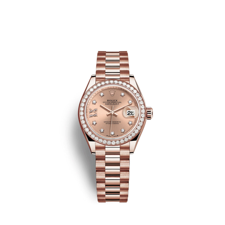 Lady-Datejust 28, 18kt Everose Gold and diamonds, Ref# 279135RBR-0029