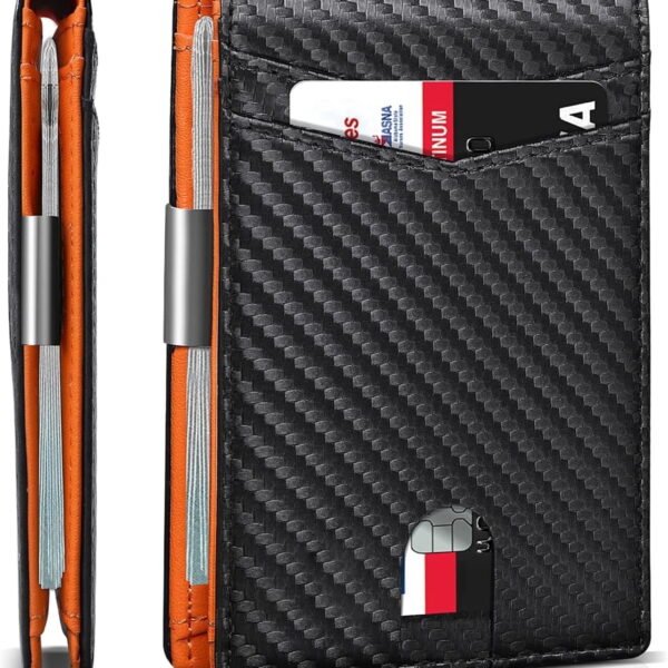 Gmdisc Wallet for Men Slim Genuine Leather Bifold Mens Wallet RFID Blocking Credit Card Holder with Money Clip Holiday Gifts