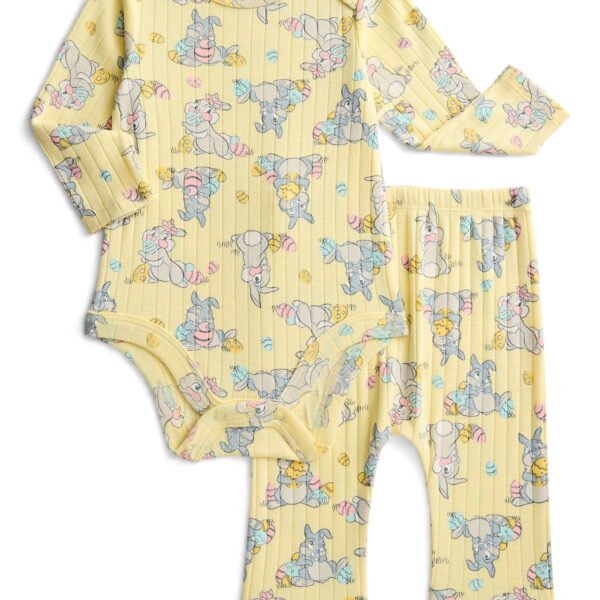 Disney Bambi Unisex Baby Easter Long Sleeve Bodysuit with Matching Joggers, 2-Piece Set, Sizes Newborn-12M