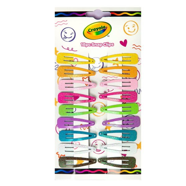 Enchante Crayola Kids Snap Hair Clips for Girls, 18 Count