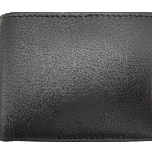 George Men's Genuine Milled Leather Bifold Wallet with Wing, Black, RFID Protected