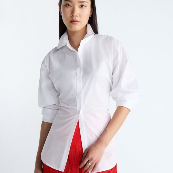 Devil Wears Prada Scoop Collection Women's and Women's Plus Lace Up Cotton Shirt, Sizes XS-4X