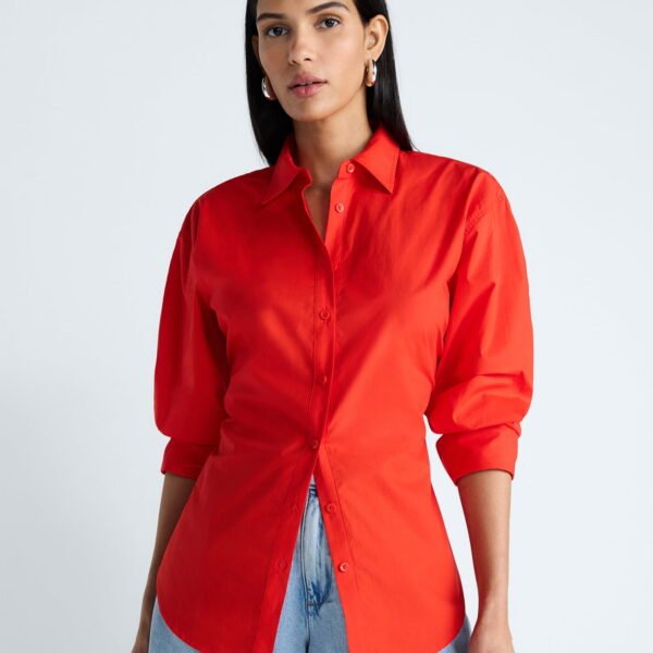 Devil Wears Prada Scoop Collection Women's and Women's Plus Lace Up Cotton Shirt, Sizes XS-4X