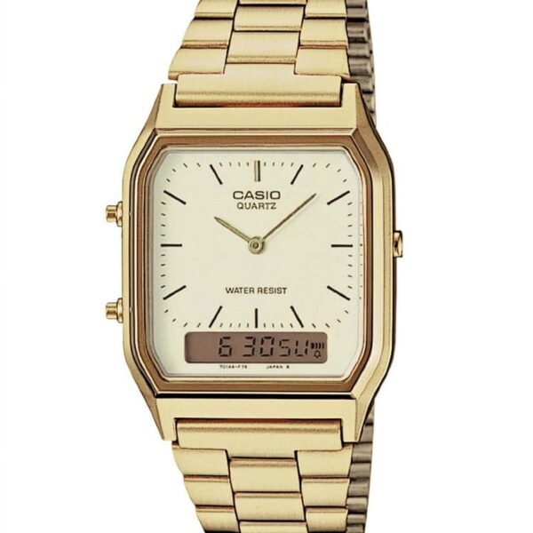 Men's AQ230GA-9D Gold Metal Quartz Dress Watch