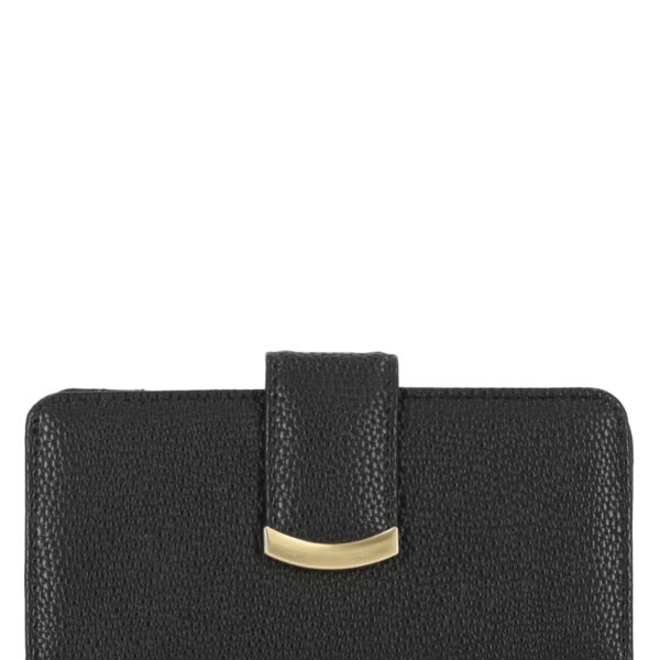 Time and Tru Women's Alexandra Slim Tab Wallet, Solid Black