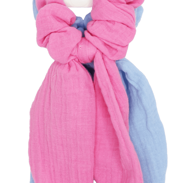 Wonder Nation Girls Twister Scarf Hair Ties, 2-Piece, Pink/Blue