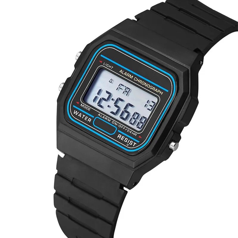sport led digital watches for men simple small square dial electronic watch silicone band fashion casual mens watch montre homme