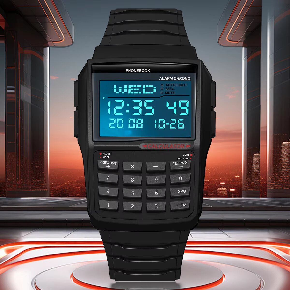multifunctional men's calculator watch fashion luxury led electronic watch digital sports watch computer style