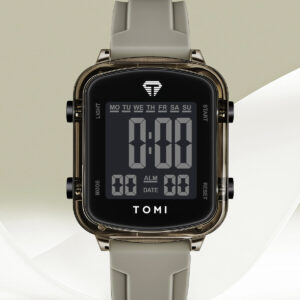TOMI Square Digital Watch - Beige/Black